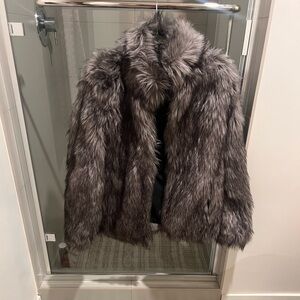 Dark Grey Faux Fur Jacket